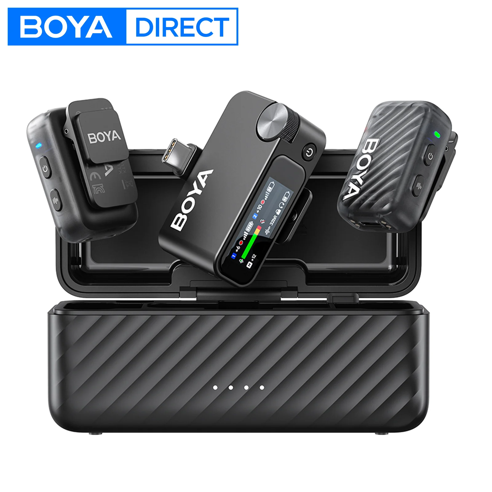

BOYA BOYAMIC 2 Wireless Lavalier Lapel Microphone for iPhone 15/16 Type-C Devices Android Camera Video Recording Vlog Streaming