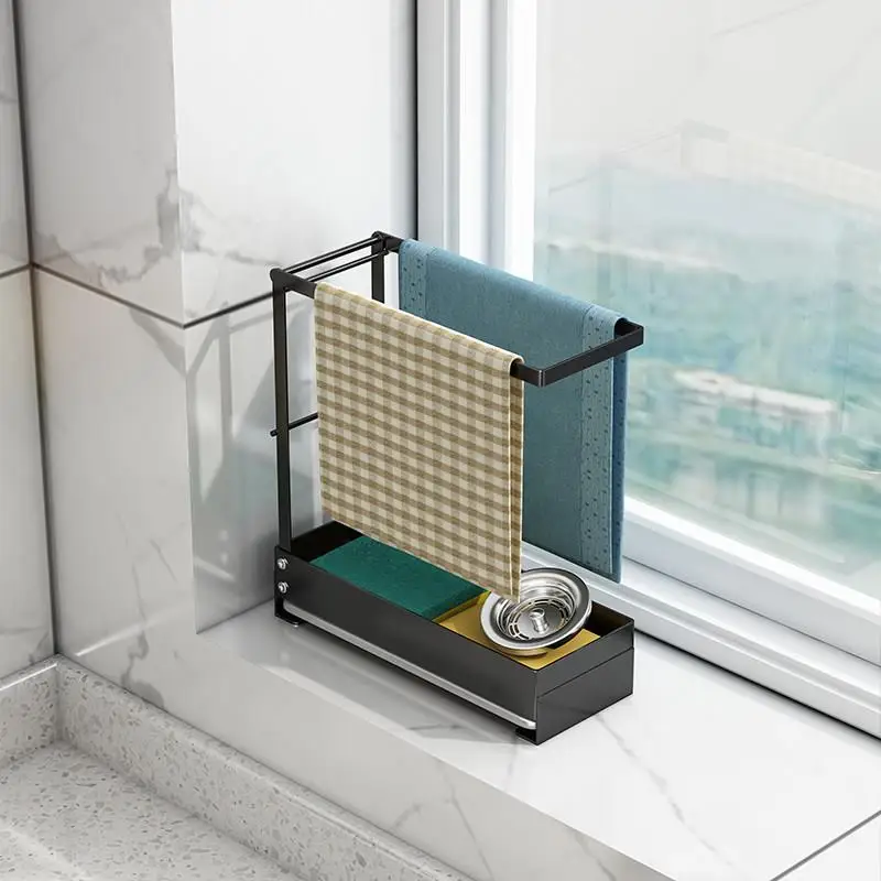 Egouttoir-a-eponges-de-cuisine-mural-support-de-rangement-pour-torchons-etagere-de-comptoir-en-metal-sans-percage-organisateur-d'evier