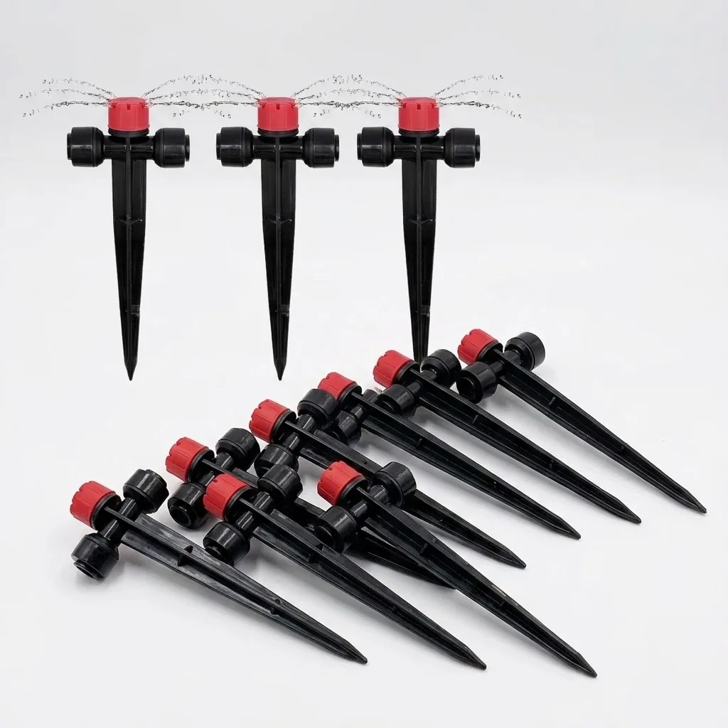 360 Adjustable Drip Emitters Push to Fit Irrigation Sprinklers for 1/4 Inch Tubing Easy Installation Water Flow Drippers for Use