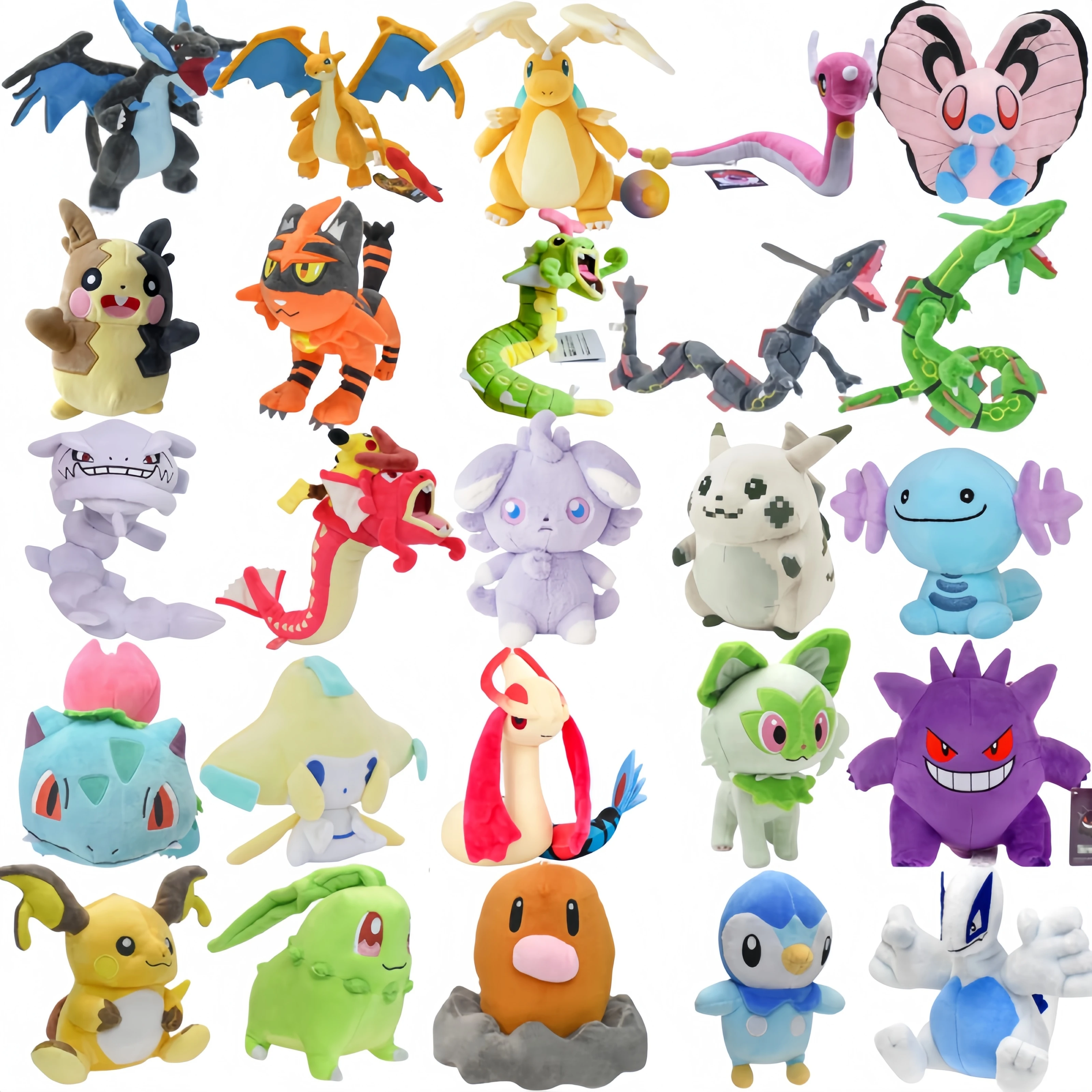 Brinquedo de Pelúcia Pokémon Pikachu Caterpie Gyarados Milotic Lugia Chikorita Mega Dragonite Sprigatito Shiny Charizard XY Gengar
