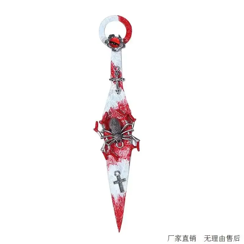 Cuchillo de utilidad estilo gótico oscuro Metal Kunai Shuriken cortador de caja cosplay colgante decorativo decoración de escritorio cuchillo lindo