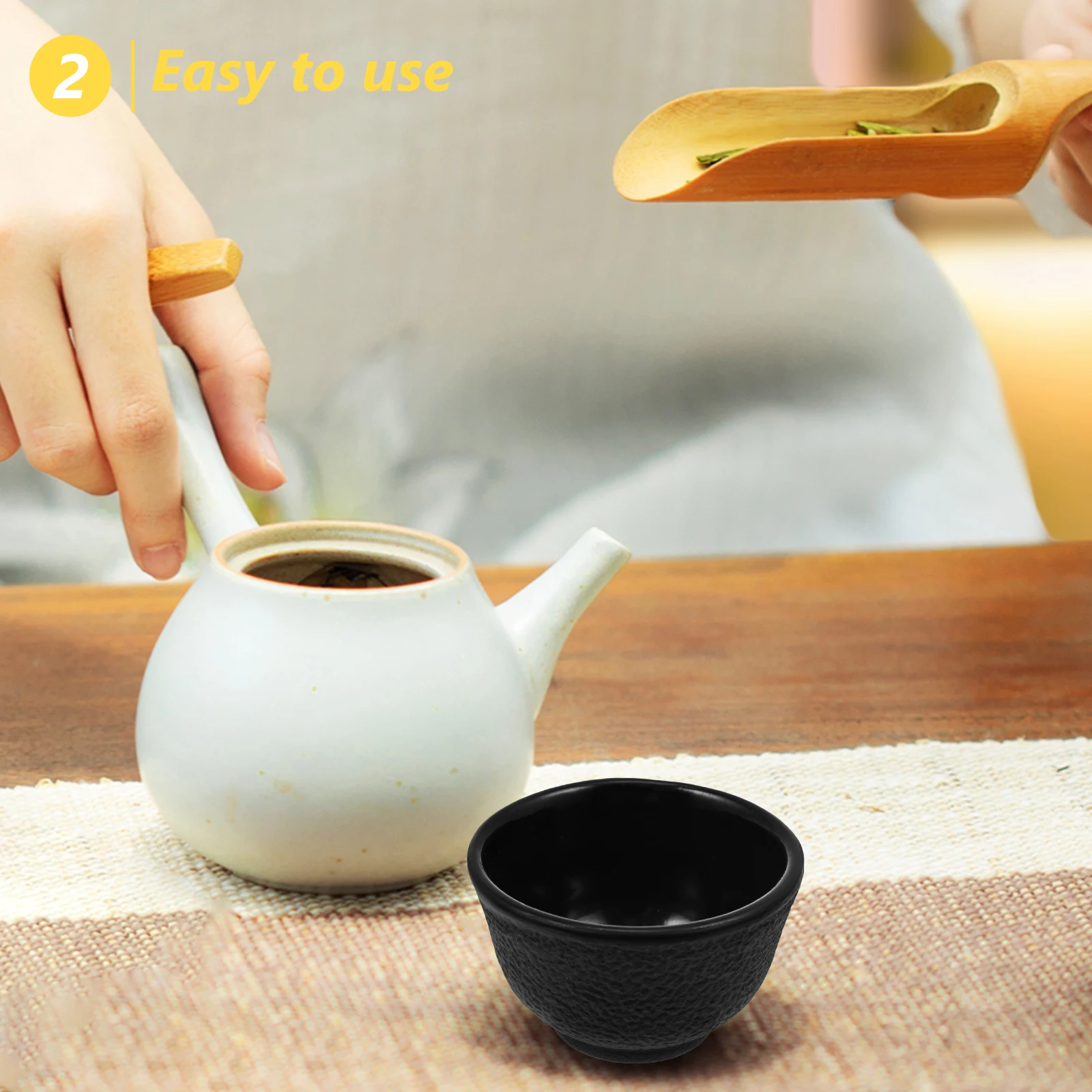 

Cast Iron Tea Cup Retro Creative Design Ideal for Family Guests Garden Use Tea Drinking and Gifts Japanese Style