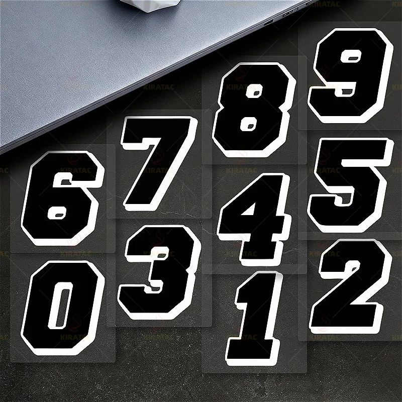 1pc Motorcycle Black Number Stickers Waterproof for Motorcycle Fairing Helmet Fuel Tank Car Body Bicycle Universal Vinyl Decals