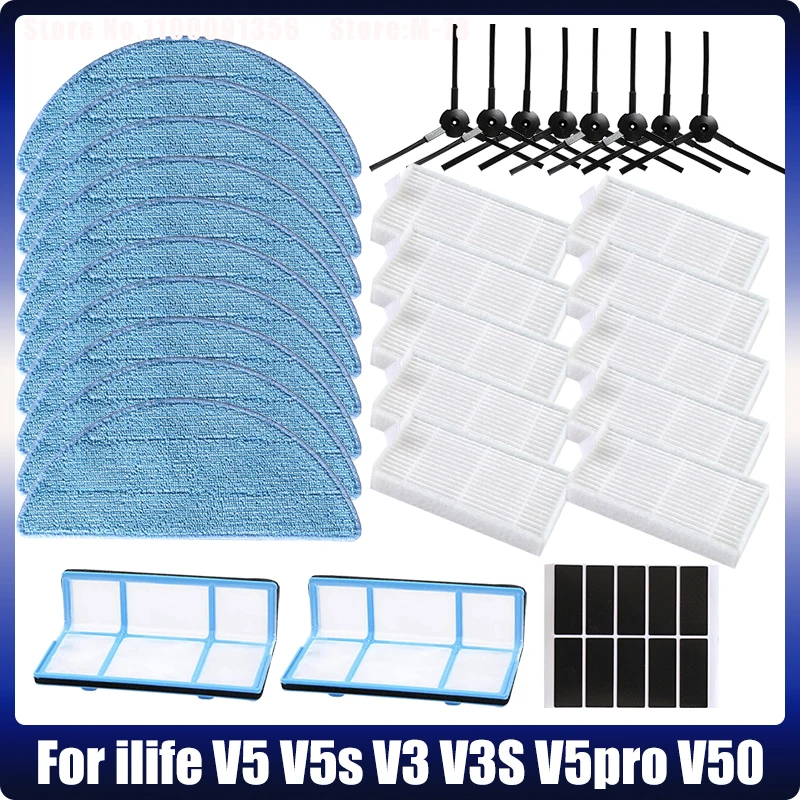 Tiểu Lọc Bụi Bàn Chải Cạnh Bên Hiệu Quả Lọc Hepa Cho Ilife V5 V5s V3 V3s V5pro V50 V55 X5 V5s Pro robot Hút Bụi Phần