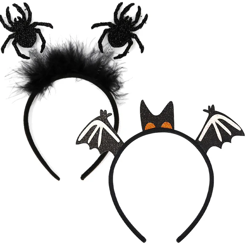 Halloween Party Headband Black Bat Spider Hairband Halloween Night Cosplay Costumes Prop For Children And Adults Headband