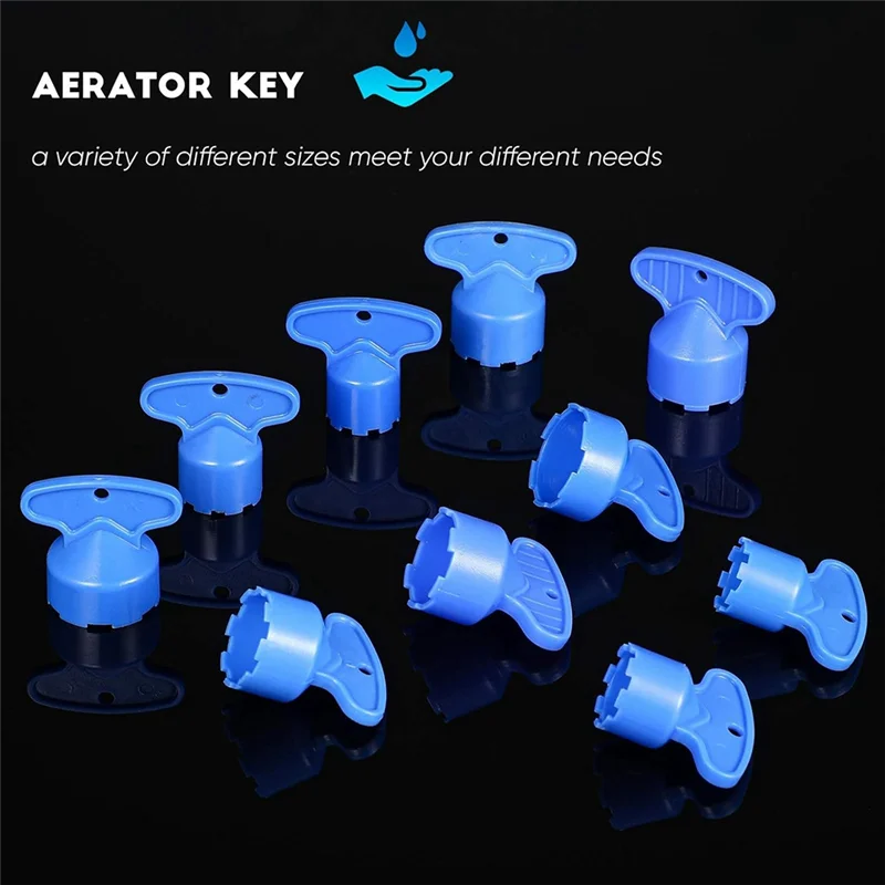 PORK-10 шт. Ключ аэратора для крана, синий ключ для снятия с 5 размерами, 16,5, 18,5, 21,5, 22,5, 24 мм, встраиваемый ключ аэратора