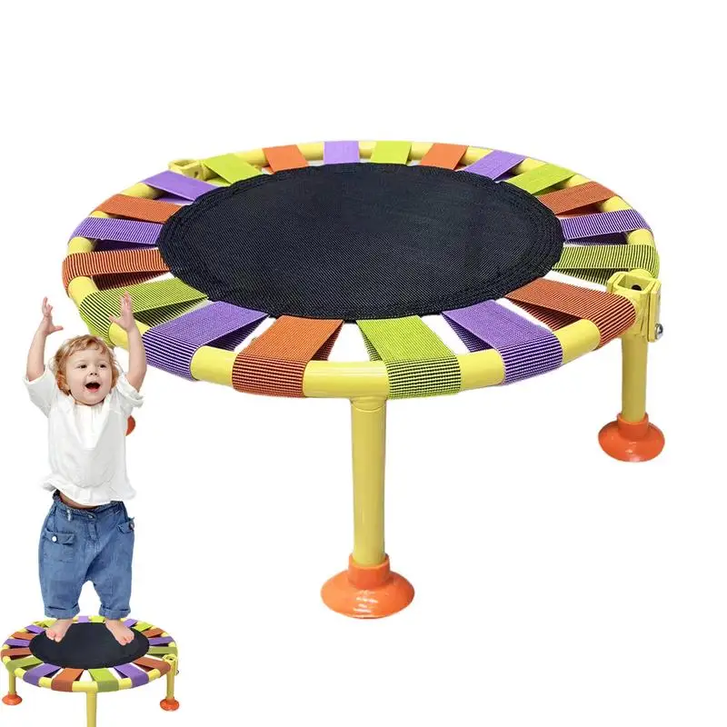 

Mini Trampoline Round Trampoline With Anti-slip Foot Pads 165 Lbs Max Load Folding Jumping Bed For Indoor Play Exercise