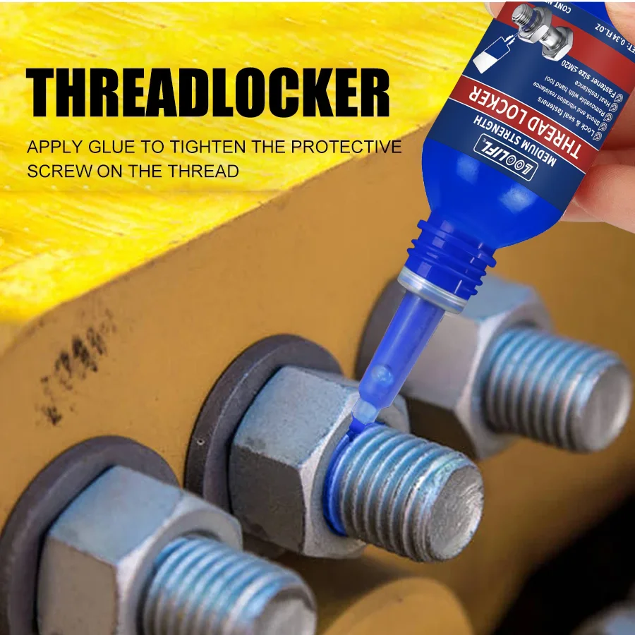 Best-selling 1-5pcs Threadlocker Blue Medium Strength Removable Anaerobic Adhesive for Screws and Nuts, Anti-Loosening and Corrosion-Resistant, 10ml-250ml
