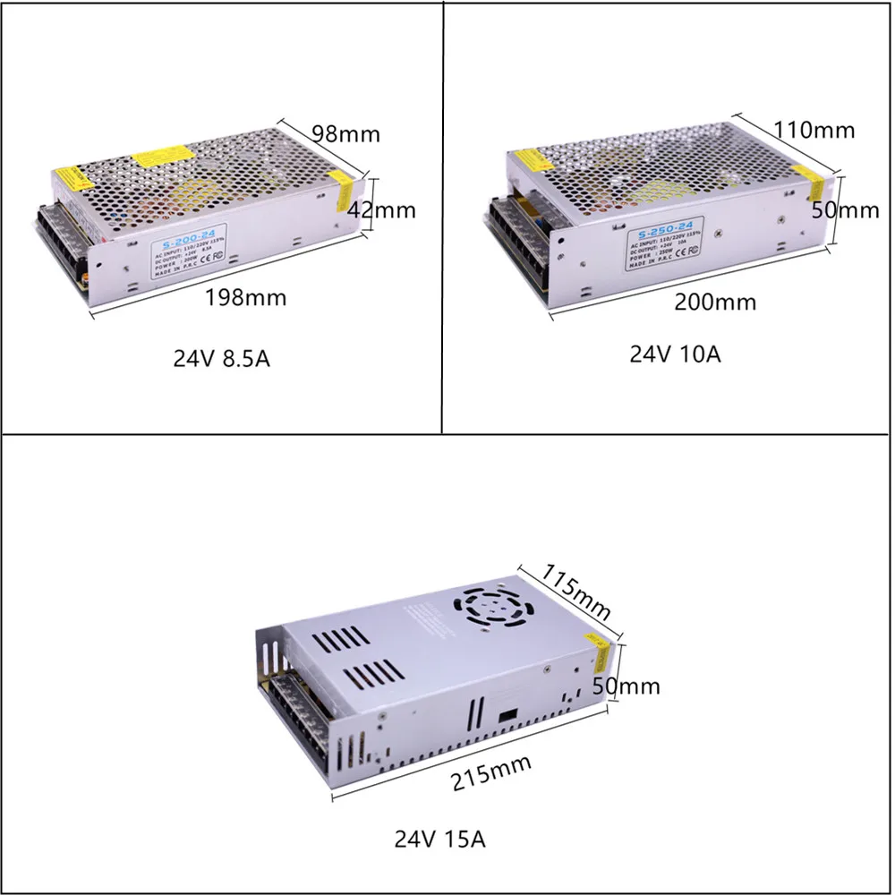 5V/12V24V Lighting Transformer 5A 10A Switching Power Supply 60W 120W 150W 200W 250W 360W LED Driver Adapter for LED Strip Light