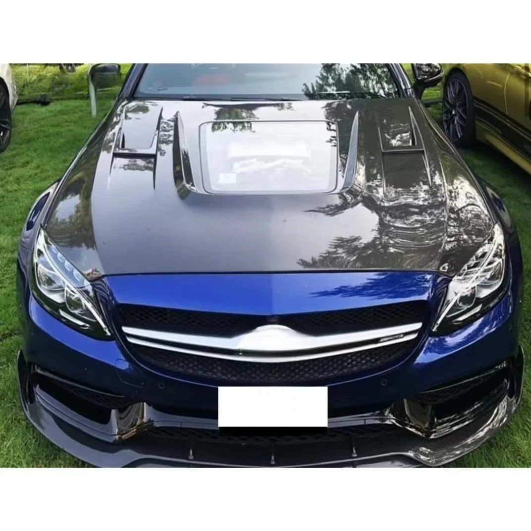 High Quality Carbon Fiber Hood Car Hood Engine Cover Carbon Fiber Hood for Benz W205 2015-2018 Upgrading Auto Accessories