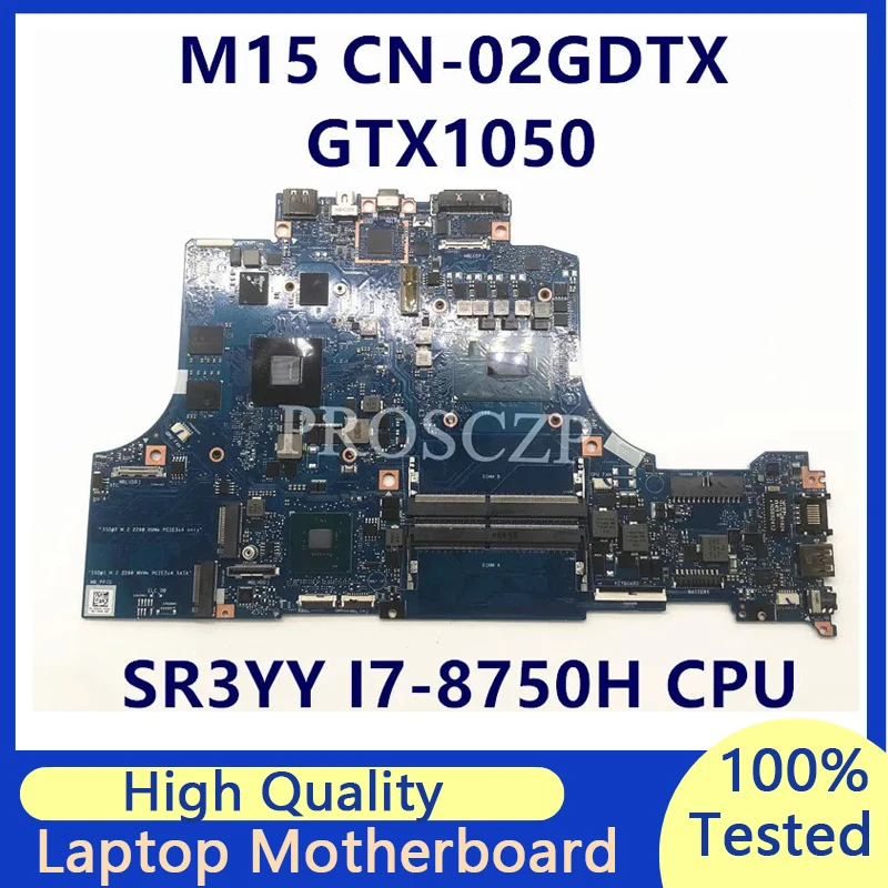 

CN-02GDTX 02GDTX 2GDTX Mainboard For DELL M15 Laprop Motherboard With SR3YY I7-8750H CPU N17P-G1-A1 GTX1050TI 100% Working Well