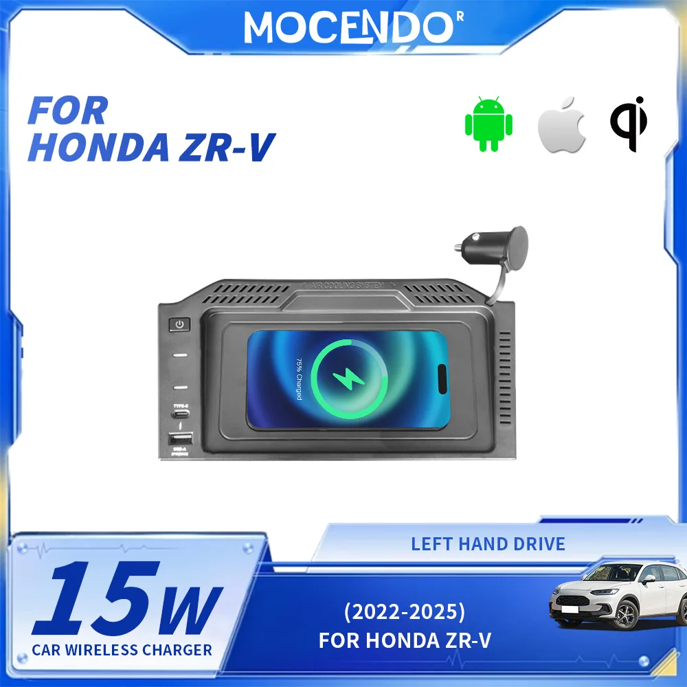 Base de Carregamento Sem Fio para Honda ZR-V 2022-25, Suporte de Carregador de Celular para Carro com Carregamento Rápido, Compatível com Vários Model