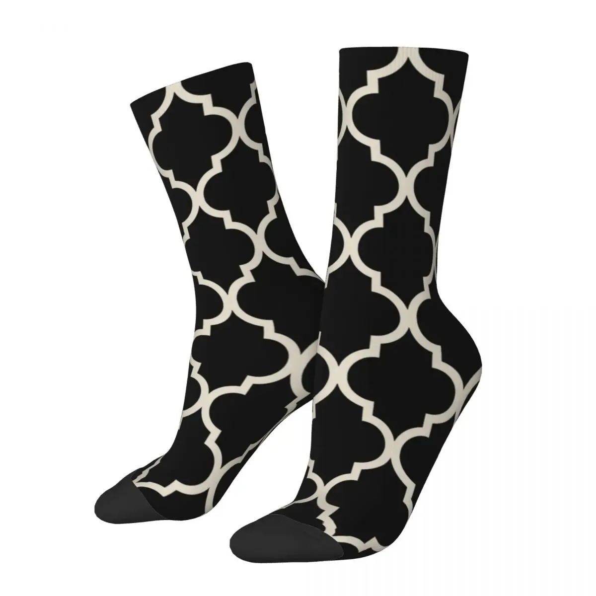 

Quatrefoil Plaid Pattern Design Socks Male Mens Women Winter Stockings Printed