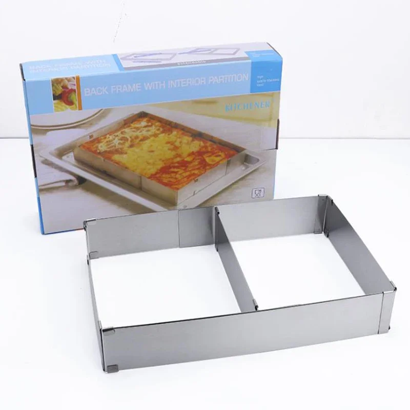 Adjustable Stainless Steel Square Mousse Cake Cutter Baking Mold Pastry Baking Tool, Rectangular Bakeware Mould Cake Mold Ring