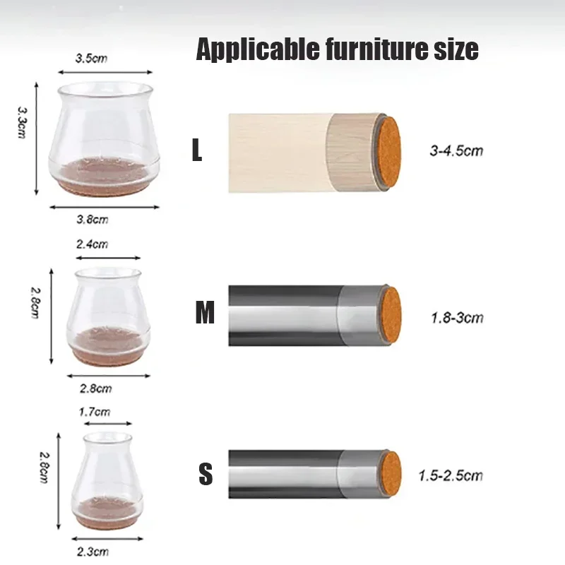 Колпачки силиконовые для ножек стула, защитные накладки для ножек, мебельные Чехлы для стола, заглушки для мебели, домашний декор, 24/4 шт.