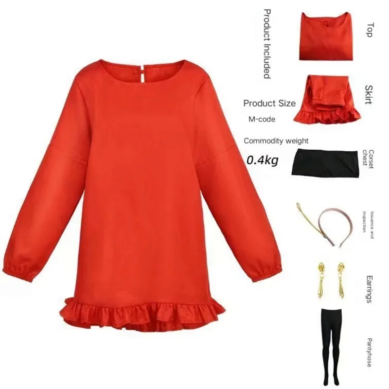 Yor Forger Traje de Cosplay Feminino, Yor Briar, Suéter Vermelho, Mini Vestido, Trajes de Princes Sexy, FAMÍLIA X