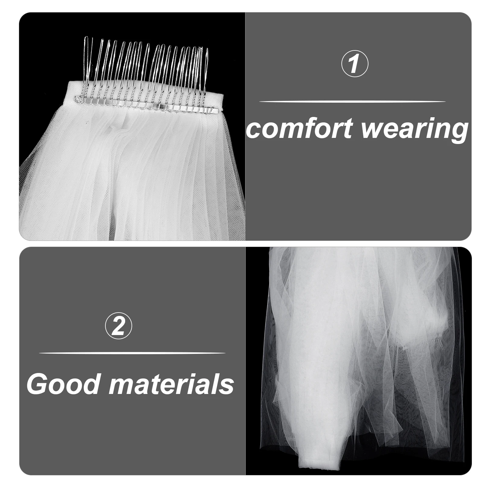 

2 Layers 3 Meters Long Wedding Double Layer Tulle Floor Length Cathedral Chapel Veil Hair Comb Side Back Head Wear White Ivory