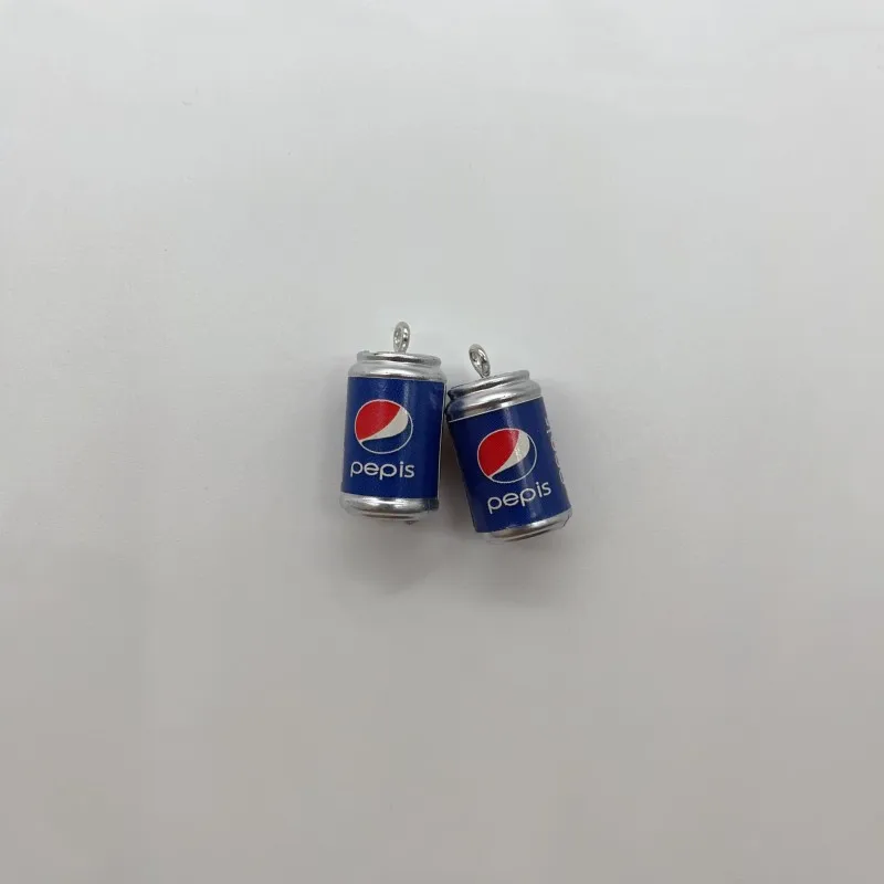 10 unids/lote de latas de bebida 3D de resina, dijes, colgante de botella de cerveza para pendiente, pulsera, llavero, hallazgos, funda de teléfono DIY