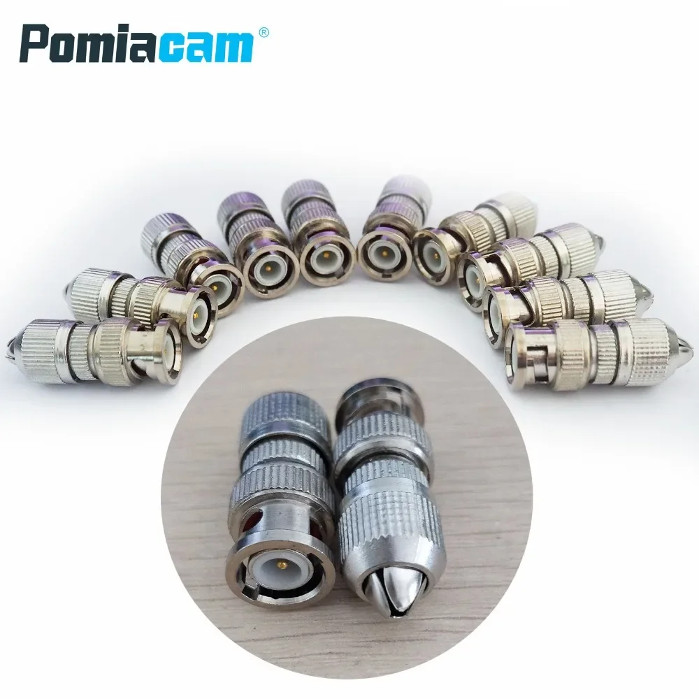 

10 шт./лот BNC штекер к кабелю, коаксиальный адаптер, соединитель BNC для камеры видеонаблюдения