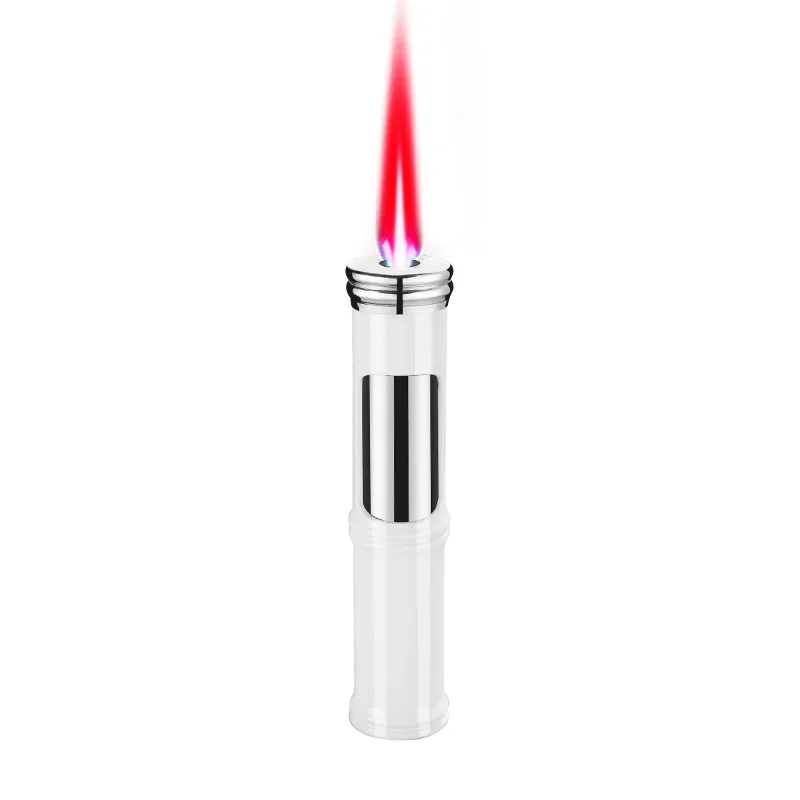 Decompression Round Bamboo Metal Windproof Red Flame Lighter Creative Gift Cigarette Lighter