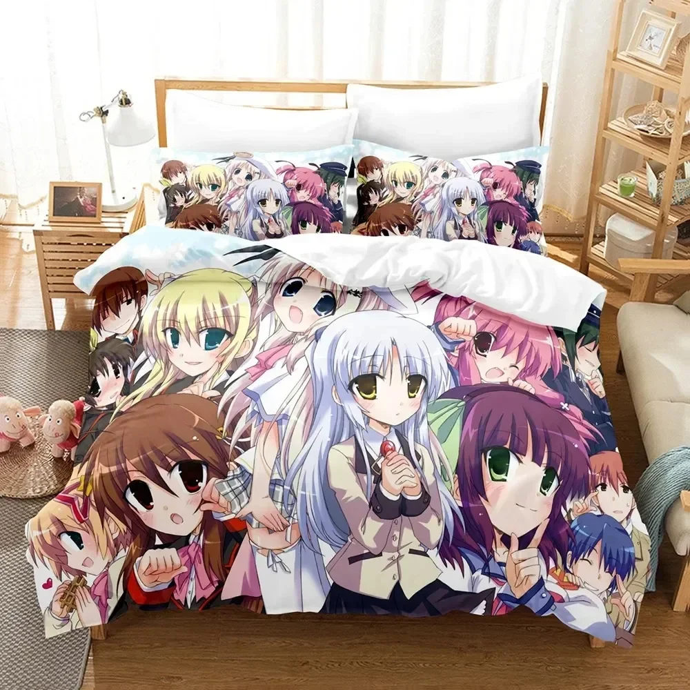 

Комплект постельного белья с 3D принтом в стиле аниме Little Busters для мальчиков и девочек, пододеяльник размера Twin Queen, наволочка, кровать для детей и взрослых, домашний текстиль, текстиль
