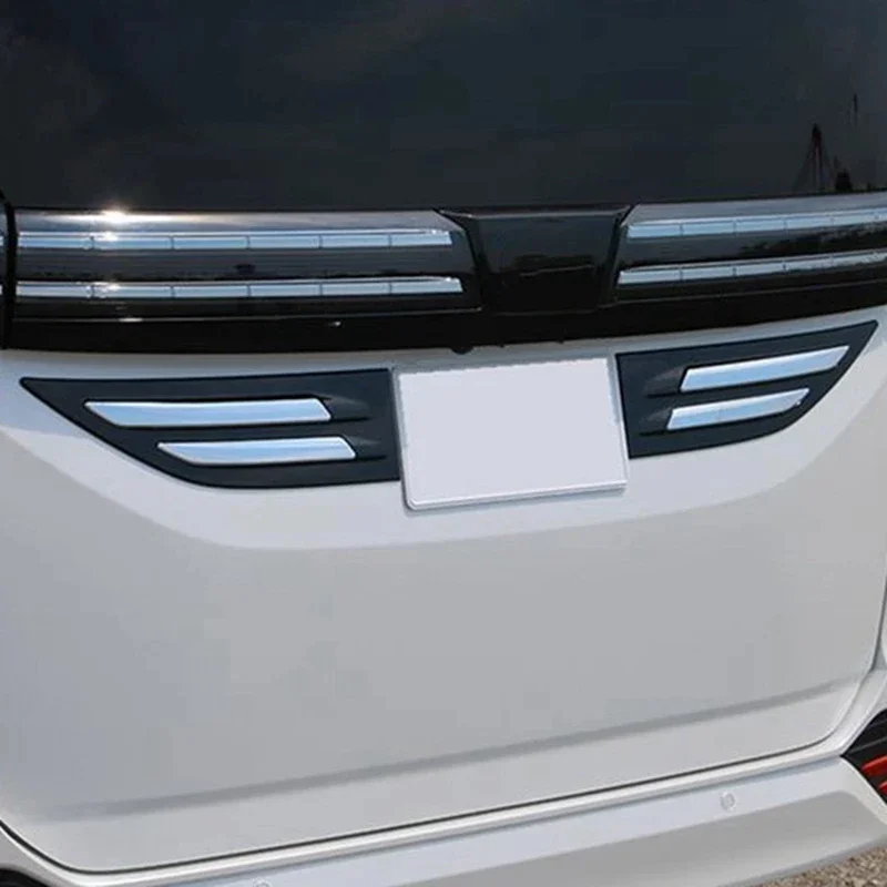 

X-T For Toyota Noah Voxy 90 Series 2022 Rear Door Trunk Trim Strip License Plate Frame Side Trim Cover ABS Gloss Black