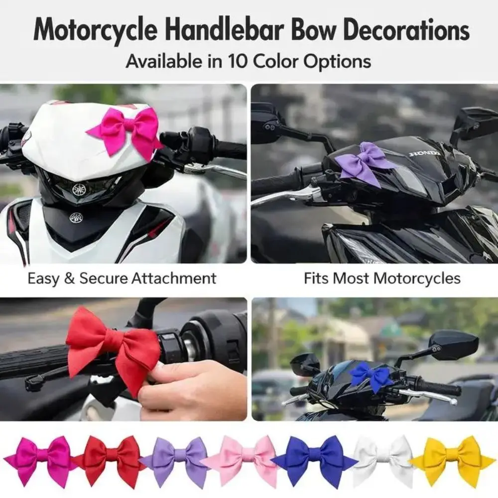 Fabric Scooter Bow Decoration Self Adhesive Lightweight Electric Bike Tail Decor Multicolor Motorcycle Bow Ornament Girls Decor