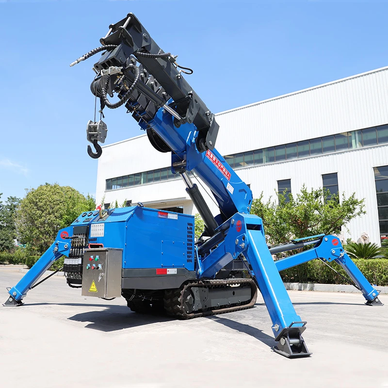 Working in Narrow Space Mobile Crane Assembly Wireless Boom Diesel Mini Crawrler Crane Price 8 Ton Fast Delivery Spider Crane