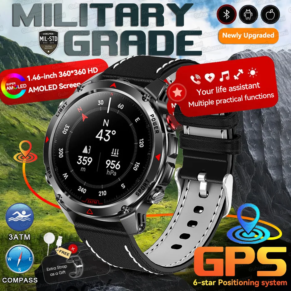 Forerunner 570 GPS Smart Horloge 3 ATM Waterdicht AMOLED Scherm MULTI-BAND GNSS Kompas Hoogtemeter Zaklamp Sport Smartwatch Mannen - afbeelding 1