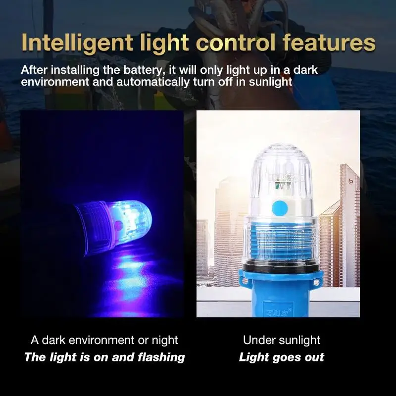 New Fishing Light LED Underwater Diving Signal Light Waterproof Torpedo Blinker Floating Fish Finders view 4
