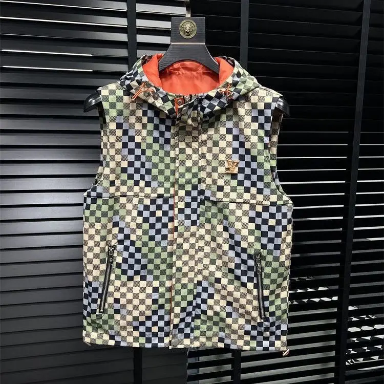 

Мужской новый модный брендовый весенне-осенний жилет с капюшоном, модный жилет без рукавов, модный красивый жилет, куртка