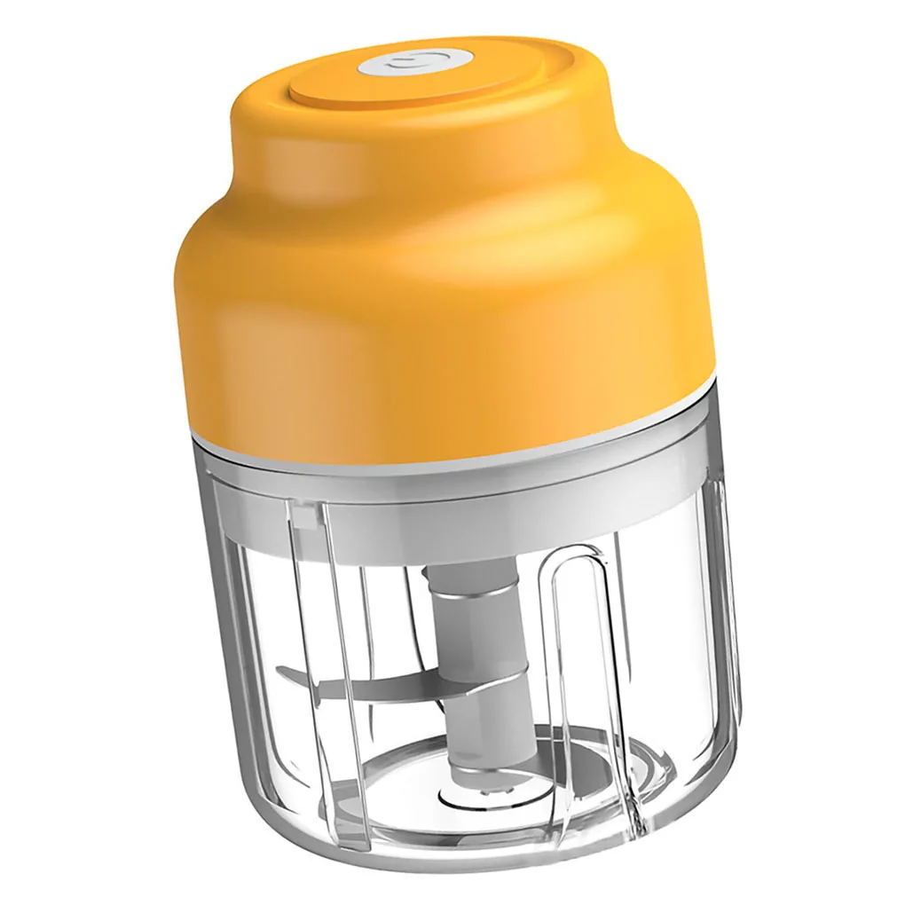 

Vegetable Chopper USB Electric Garlic Mincer Wireless Rechargeable Kitchen Grinder, D3, 250ml, Yellow