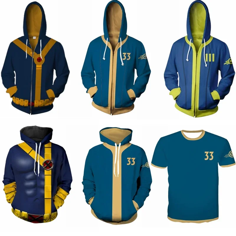 Game Fall Cosplay Out Costume Hoodie Vault 11 33 Shelter Zip Up 3D Print Hoodie Jacket Sweatshirt Street Coat T Shirt