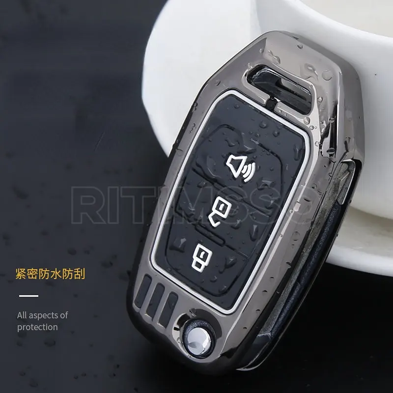 Fashion 3 Buttons Zinc Alloy + Silica Gel Car Key Cover Holder for Maxus G10 G50 V80 Protector Shell Keyless Auto Accessories