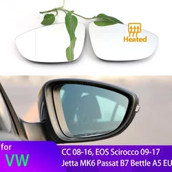Mirror Glass Door Wing Mirrors Heated Side Mirror Glass for Volkswagen VW CC 08-16 EOS Scirocco Jetta MK6 Passat B7 Bettle A5 EU