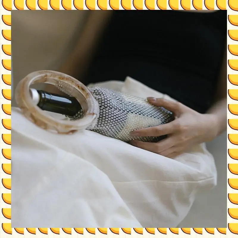 

BAAU Portable Water Bottle Insulation Cup Storage Bag Purely Handwoven Light Luxury Thermos Cup Bag