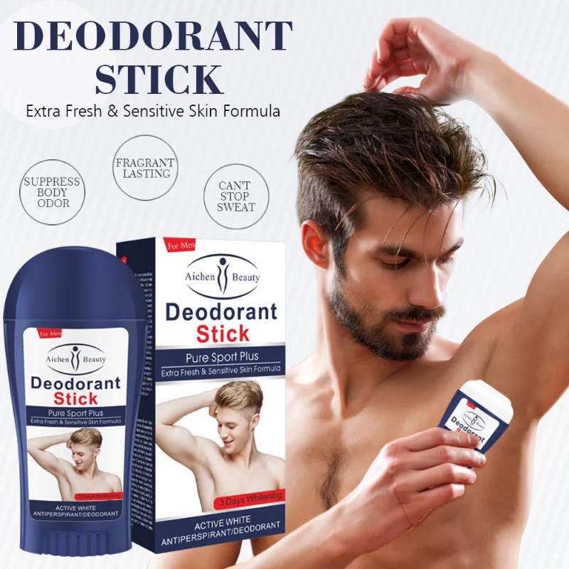 Desodorante masculino em bastão antitranspirante desodorante refrescante remover odor corporal suave fragrância duradoura cuidados com o corpo natural 50ml