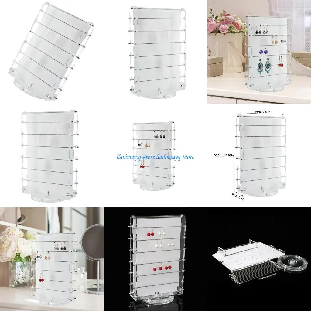 

573B Sturdy Clear Acrylic Bead Display Organizers with 360 Degree Rotatable Designs