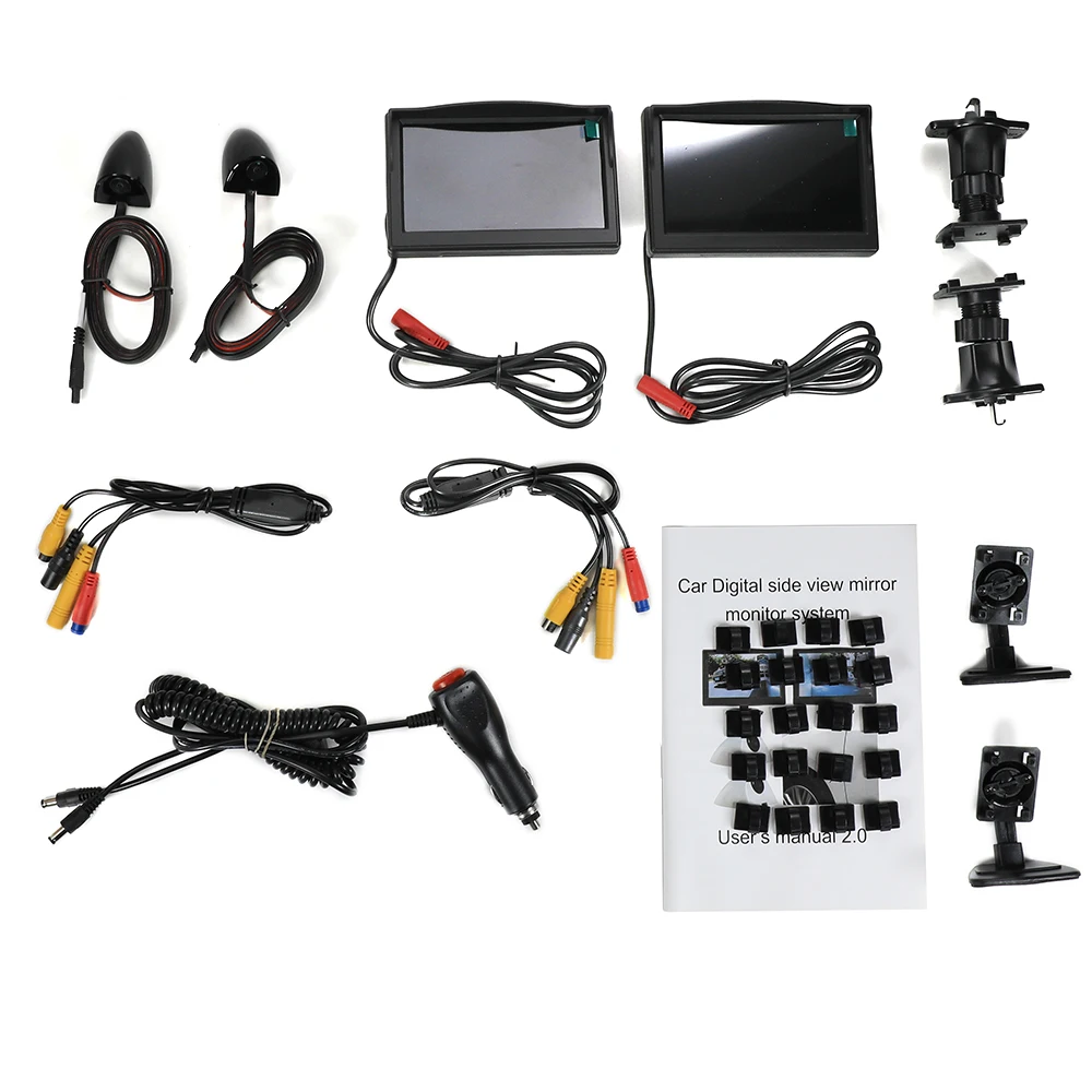 TEENRAM 5 Inch HD Mirror Monitor Car Digital Side View System with 720P Night Vision Camera Blind Spot Waterproof Accessories - Image 6