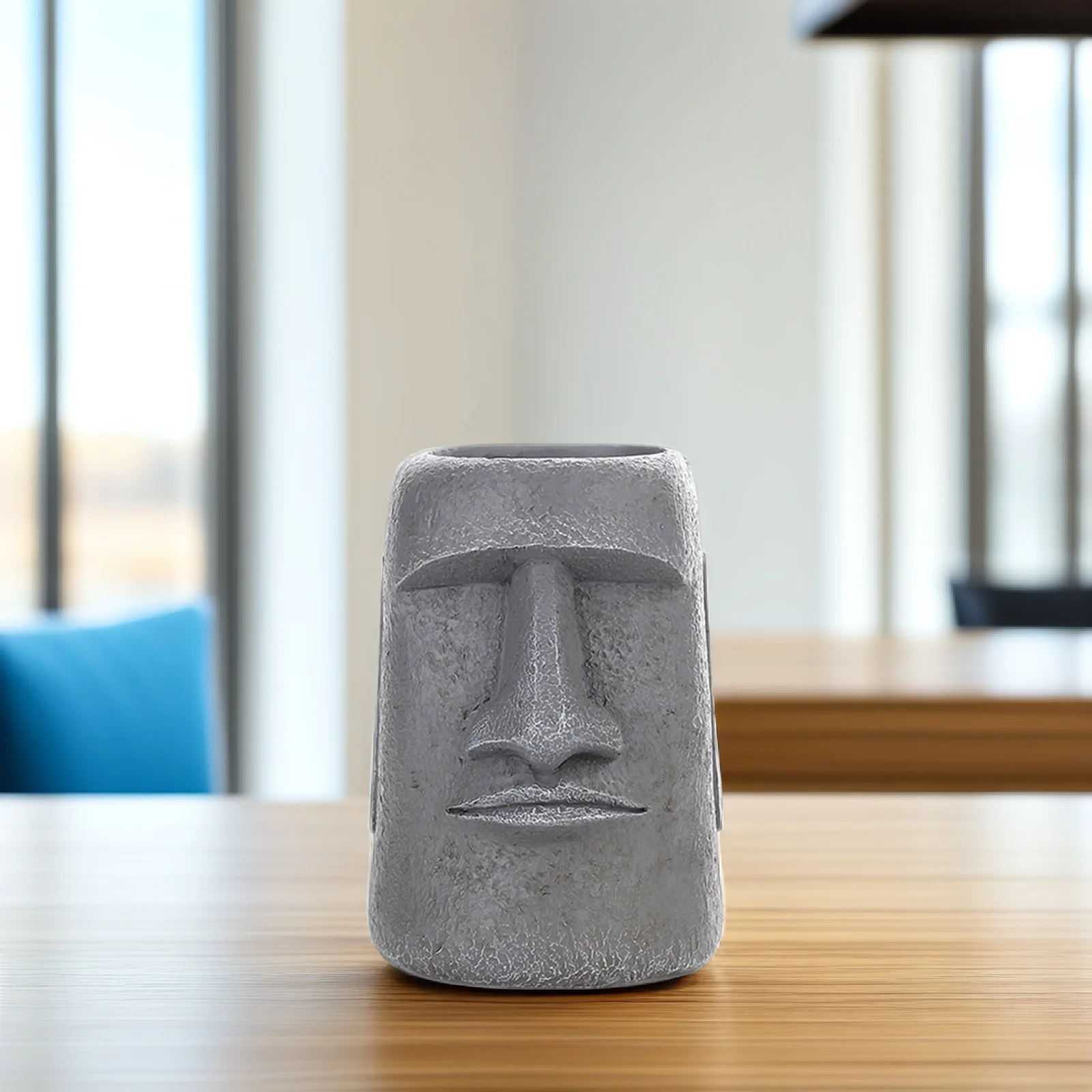 

Stone Statue Flower Resin Succulent Planter For Small Cactus Indoor Outdoor Garden Moai Planter Office Home Decor