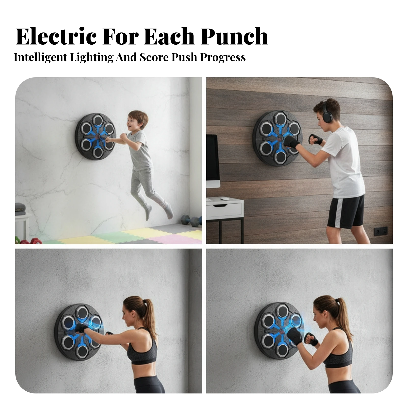 Wall-Mounted Boxing Target Machine Bluetooth Connection Wall Mounted Punching Pad Music Punching Machine Multiple Speeds