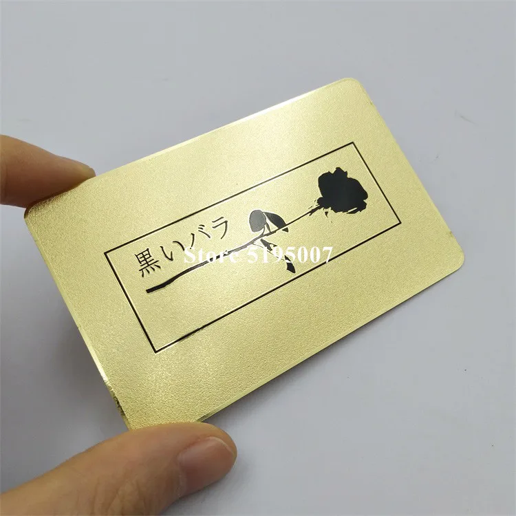 Custom Gold Metal Visiting Card,Engraving Metal Logo Name Card,Metal Vip Card Printing QR Code Metal Card