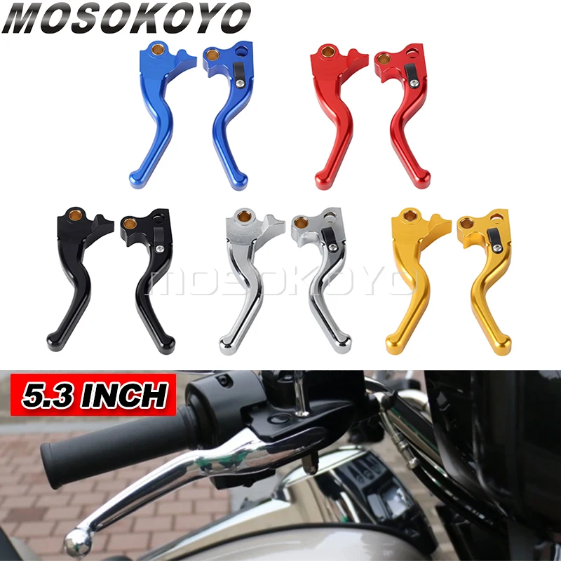 Motorcycle Hand Brake Clutch Levers Black 3-Finger Short Handle Control Lever For Harley Springer Standard FXST Slim FLS Fat Boy