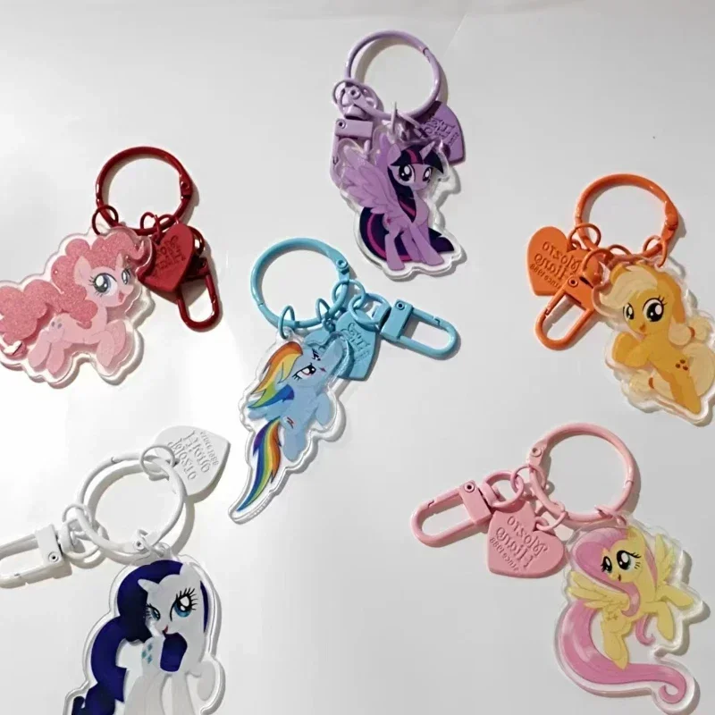 Characters My Little Pony Key Chain Cartoon Cartoon Small Gift Key Ring High Appearance Level Advanced Sense of Acrylic Pendant