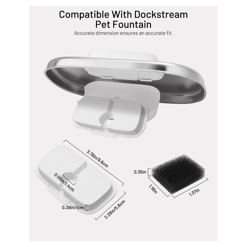 24 Pack Vervangende Filters Voor Dockstream Draadloze Kat Water Fontein Plwf005/Plwf115/Wf105, Huisdier Fontein Filters