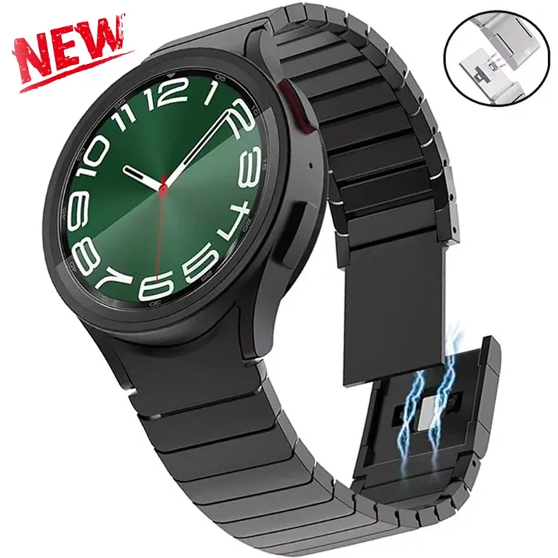 

No Gaps Magnetic Titanium Color Bracelet for Samsung Galaxy Watch 4/5 6 7 40 44mm Classic 43 47mm 42 46mm 5Pro 45mm Luxury Band