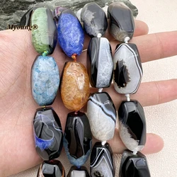 Large Faceted Multicolor Agates Quartz Cutting Nugget Focus Pendant Beads For DIY Jewelry Making MY231209