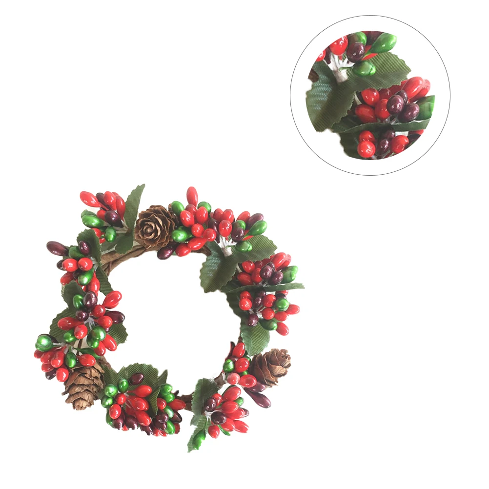 

2pcs Christmas Wreath Decorative Holder Wall Door Window Ornament Lifelike Garland For Holiday Party Decor Xmas Wreaths