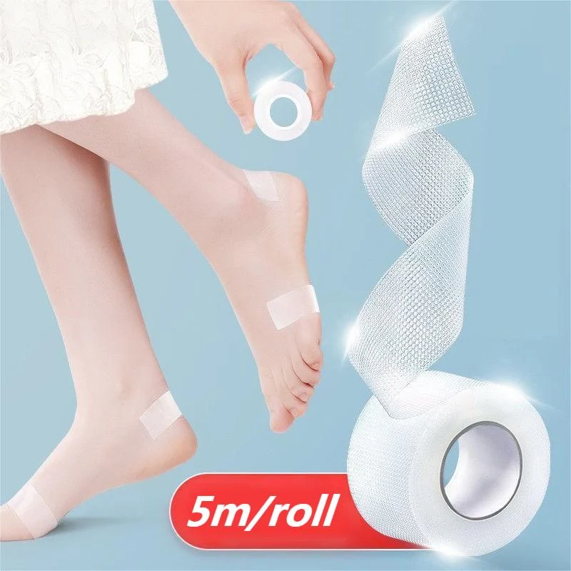 5M 1 Roll Multi-functional Transparent Anti-Wear PE Heel Sticker Tape Heel Patch Waterproof First Aid Pedicure Pad Foot Care