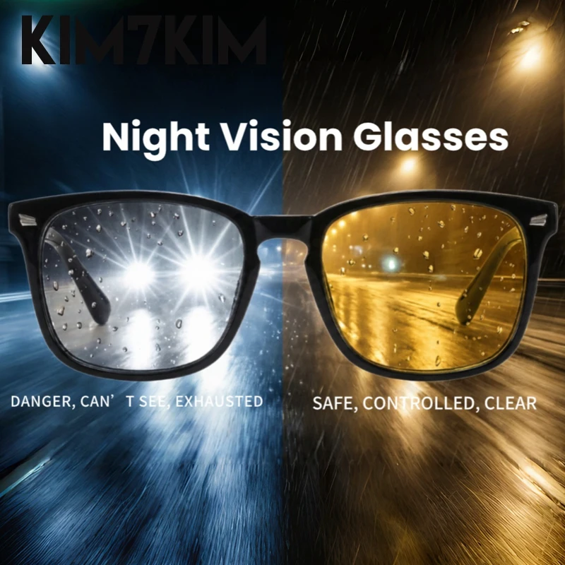 

Anti Blue Light Night Vision Yellow Glasses Men Women 2025 Luxury Brand Fashion Driving Cycling Goggle Reading Square Eyewear